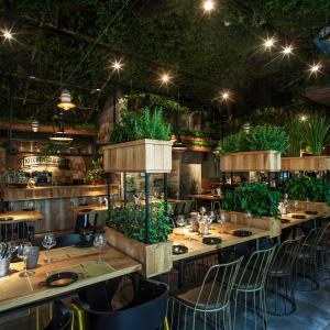 عکس - باغ رستورانی با امکان طبخ غذا از گیاهان داخل رستوران